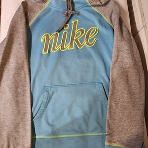 Nike Women's Blue and Gray Hoodie